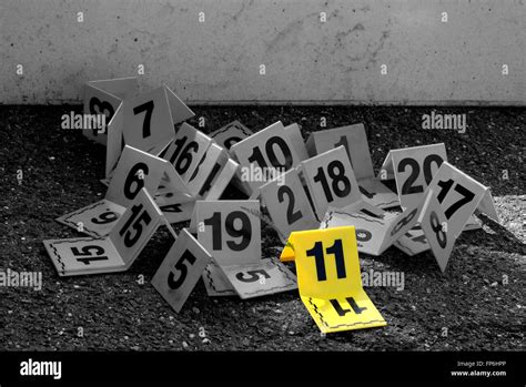 Crime scene evidence markers hi-res stock photography and images - Alamy