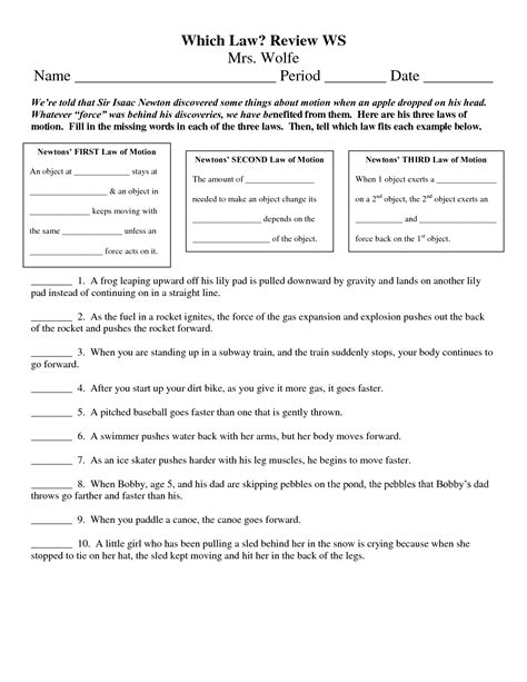 Newtons Laws Practice Problems Worksheets Answer Key