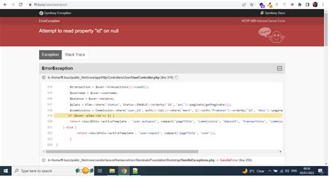 Php Attempt To Read Property Id On Null In Laravel 9 Stack Overflow