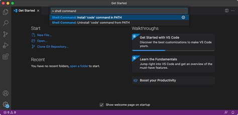 Install Shell Command Visual Studio Code Windows