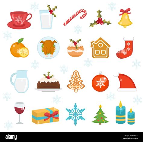 Christmas icons set. Set of traditional christmas symbols. Christmas design elements. Holiday ...