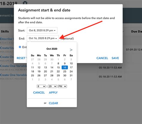 Set Start Date And Due Date For Lessons Achieve Math