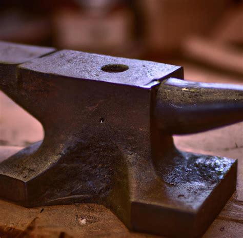 Premium Ai Image Close Up Of Steel Anvil Lying On Table In Workshop