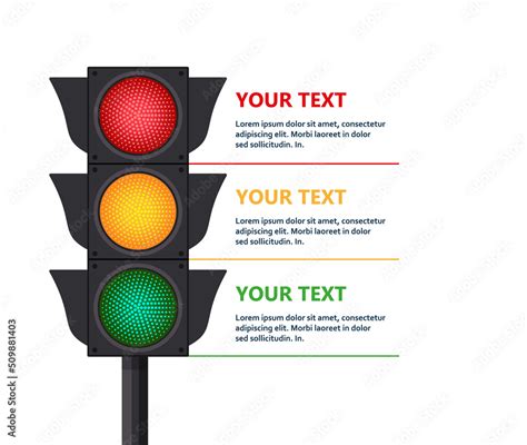 Icons depicting typical horizontal traffic signals with red light above ...