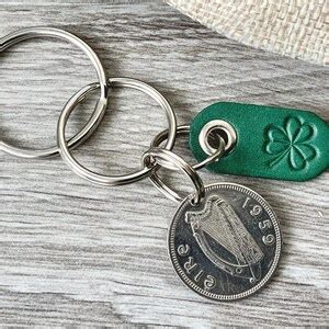 Irish Shilling Keychain Keyring Or Clip Choose Coin Year From Etsy Uk