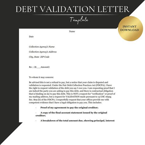 Debt Validation Letter Template To Creditor Validate Debt Letter To