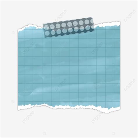 Blue Grid Note Paper Note Paper Torn Paper Sticky Notes Png