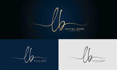 Lb Initial Handwriting And Signature Logo Design With Circle Beautiful