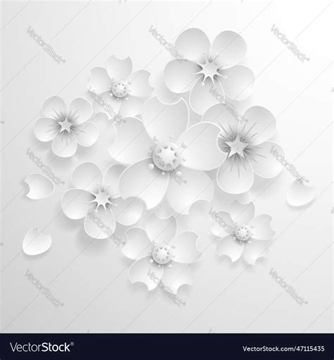 Paper art flower background origami flower stock Vector Image