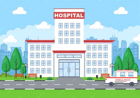 Premium Vector Hospital Building For Healthcare Cartoon Background