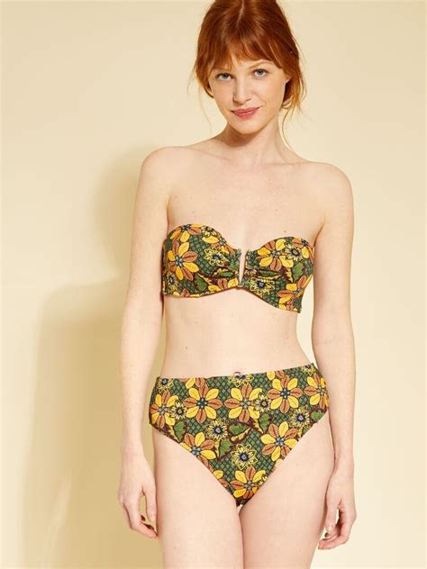 Braguita De Bikini Escotada De Talle Alto Verde Kiabi