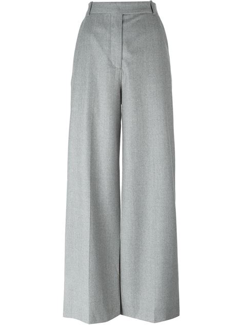 Carven Wide Leg Trousers In Gray Lyst