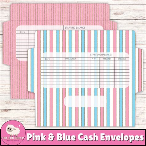 Pink & Blue Cash Envelopes | DIY Cute Money Envelopes Printable Budget ...