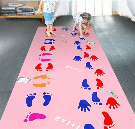 Double Bleu Tapis De Saut En Treillis Pour Enfants Jeu Mains Et