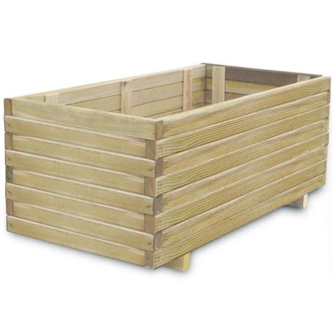 Jardinière en bois rectangulaire 100 x 50 x 40 cm Achat Vente