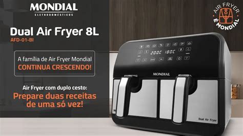 Air Fryer Dual Cesto Duplo L Mondial W Afd Bi