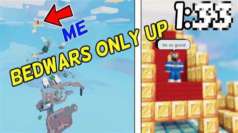 I Beat The Roblox Bedwars Only Up Speedrun Record Roblox Bedwars