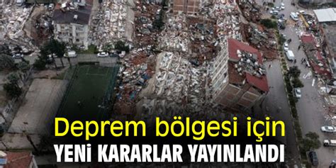 Deprem B Lgesi I In Yeni Kararlar Yay Nland