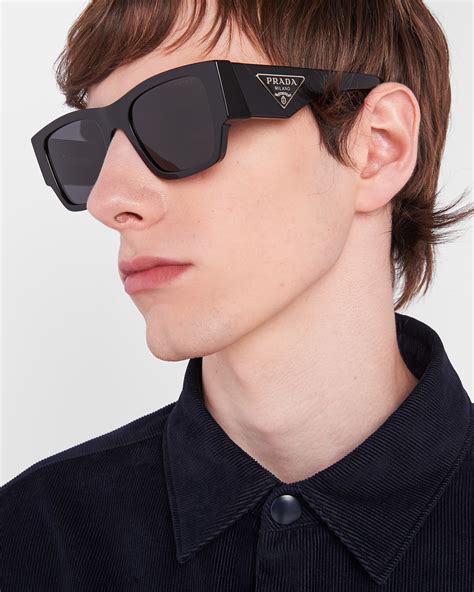 Slate Gray Lenses Sunglasses With Triangle Logo Prada