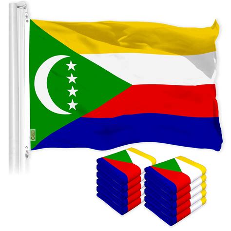 G128 10 Pack Comoros Comorian Flag 3x5 Ft Liteweave Pro Series