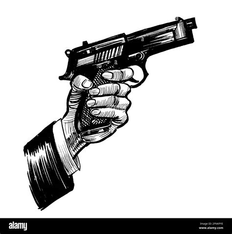 Hand Firearm Black And White Stock Photos Images Alamy