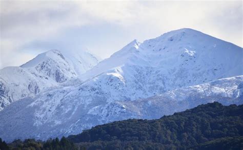 Premium Photo | Snowy mountains with forest