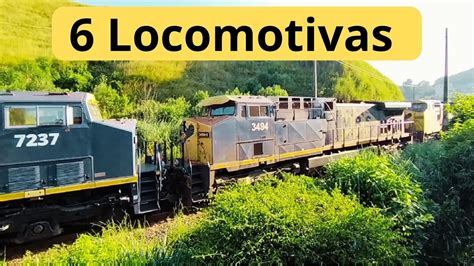 Trem 6 Locomotivas de Carga Geral da MRS Logística YouTube