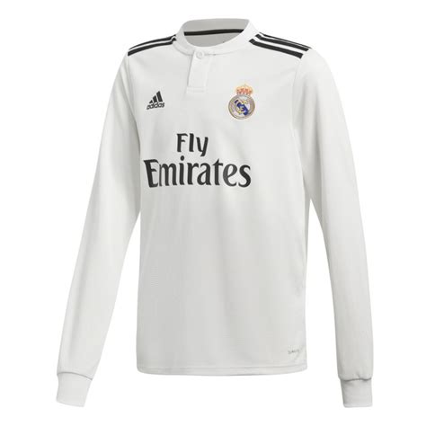 Maillot Junior Real Madrid Domicile Manches Longues 2018 19 Sur Foot Fr