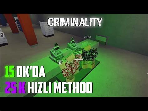 Roblox Criminality HIZLI PARA KASMA METHOD YouTube