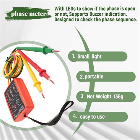 3 Phase Sequence Rotation Tester Indicator Detector Meter LED Buzzer