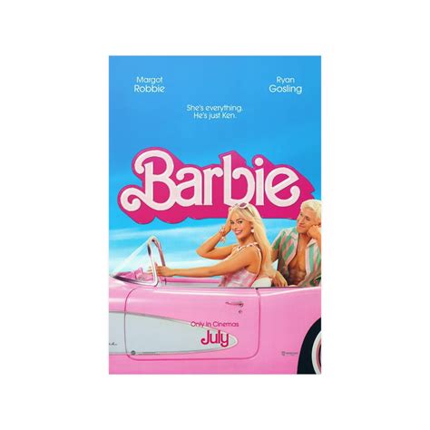 Barbie Movie Poster Margot Robbie Ryan Gosling Wall Decor Etsy