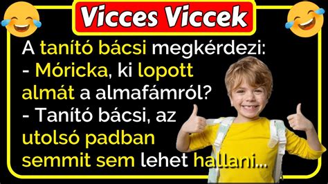 Vicces Viccek A Tan T N Ni A H Rom Kismalac T Rt Net T Mes Li A