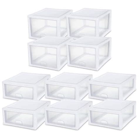 Sterilite 27 Qt Stacking Storage Drawer Container 4 Pack 16 Qt Box