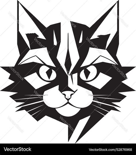 Feline Artistry Abstract Cat Impression Sleek Vector Image