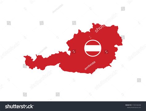 Austria Outline Map Country Shape State Borders Royalty Free Stock