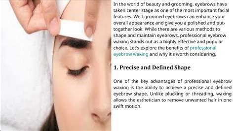 Ppt Top Benefits Of Professional Eyebrow Waxing Powerpoint Presentation Id 12342217