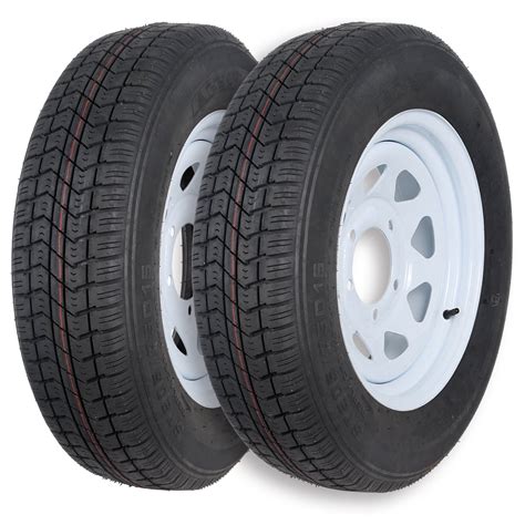 1Autodepot ST205/75D15 205 75D15 Trailer Tire with 15" Rims, 5 Lug on 4.5", 6PLY, Load Range C ...