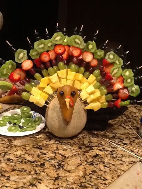 My Fruit Turkey Thanksgiving Fruit Fruit Turkey Fruit Kabobs