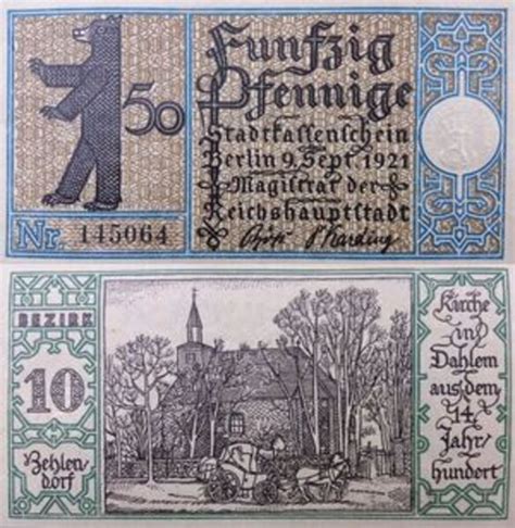 Pfennig Districts Series Issue Zehlendorf Prussian