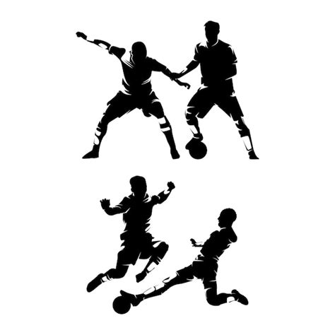 Conjunto Vectorial De Siluetas De Jugadores De F Tbol Grupo De