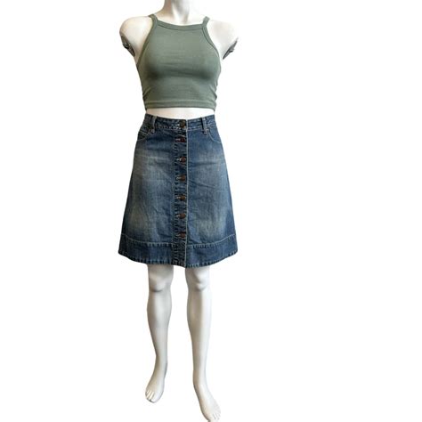 Witchery Womens Size 8 Mini Denim Skirt Blue