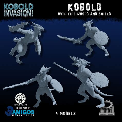 3D Printable Kobold Invasion! Full Set by 3 Amigos Miniatures