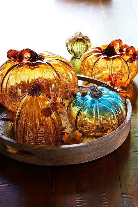 20 Decorating With Glass Pumpkins The Urban Decor