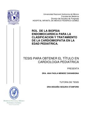 Rol De La Biopsia Endomiocardica Para La Clasificaci N Y Tratamiento De