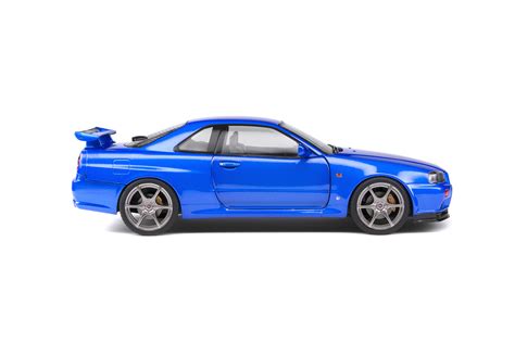 R34 1 18 Nissan Skyline Gt R Bayside Blue 1999 Solido Diecast Scale Model Car Global Trade