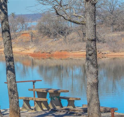 Beautiful View of Lake Texoma`s Picnic Area in Kingston, Bryon County, Oklahoma Stock Photo ...