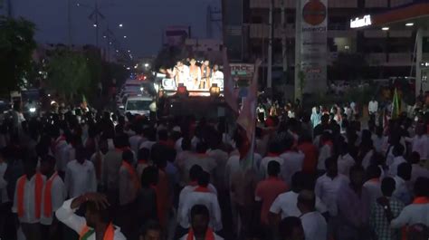 Telangana BJP Candidate Raghunandan Rao Holds Nomination Rally In Medak