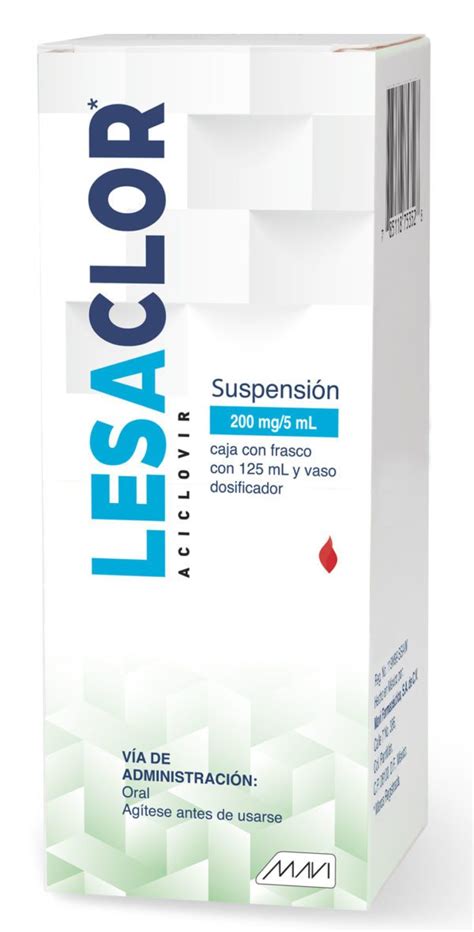 ACICLOVIR 200 MG 5 ML C 125 ML SUSPENSION LESACLOR Farmapronto