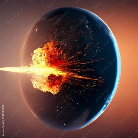 An Asteroid Crashing Into A Planet Planet Destruction End Of The