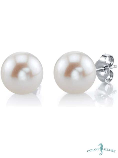 Mm White Pearl Studs Oceans Allure